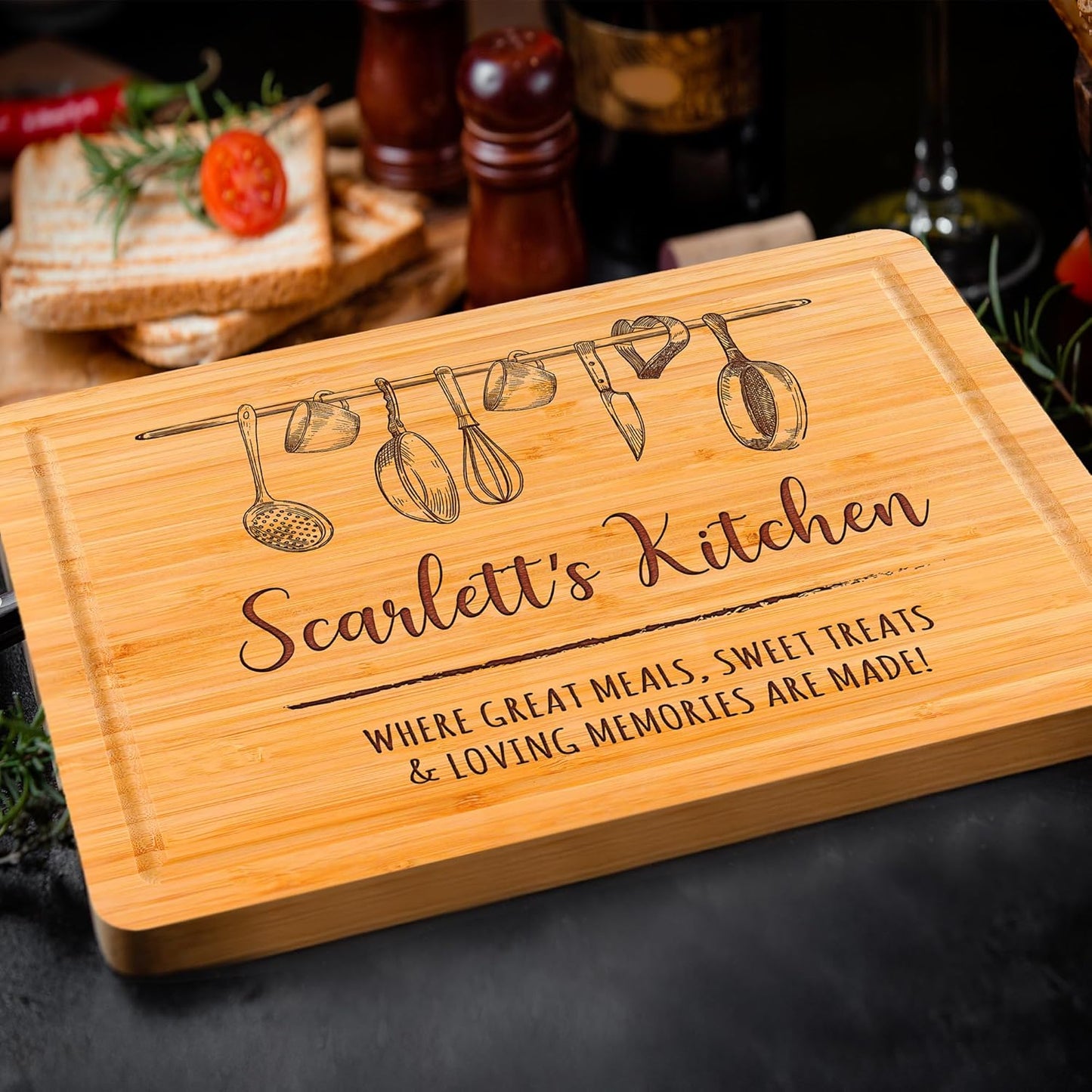 Skiennix Personalized Engraved Cutting Board - Unique Custom Gift for Mom, Wife, or Grandma | Perfect for Any Occasion