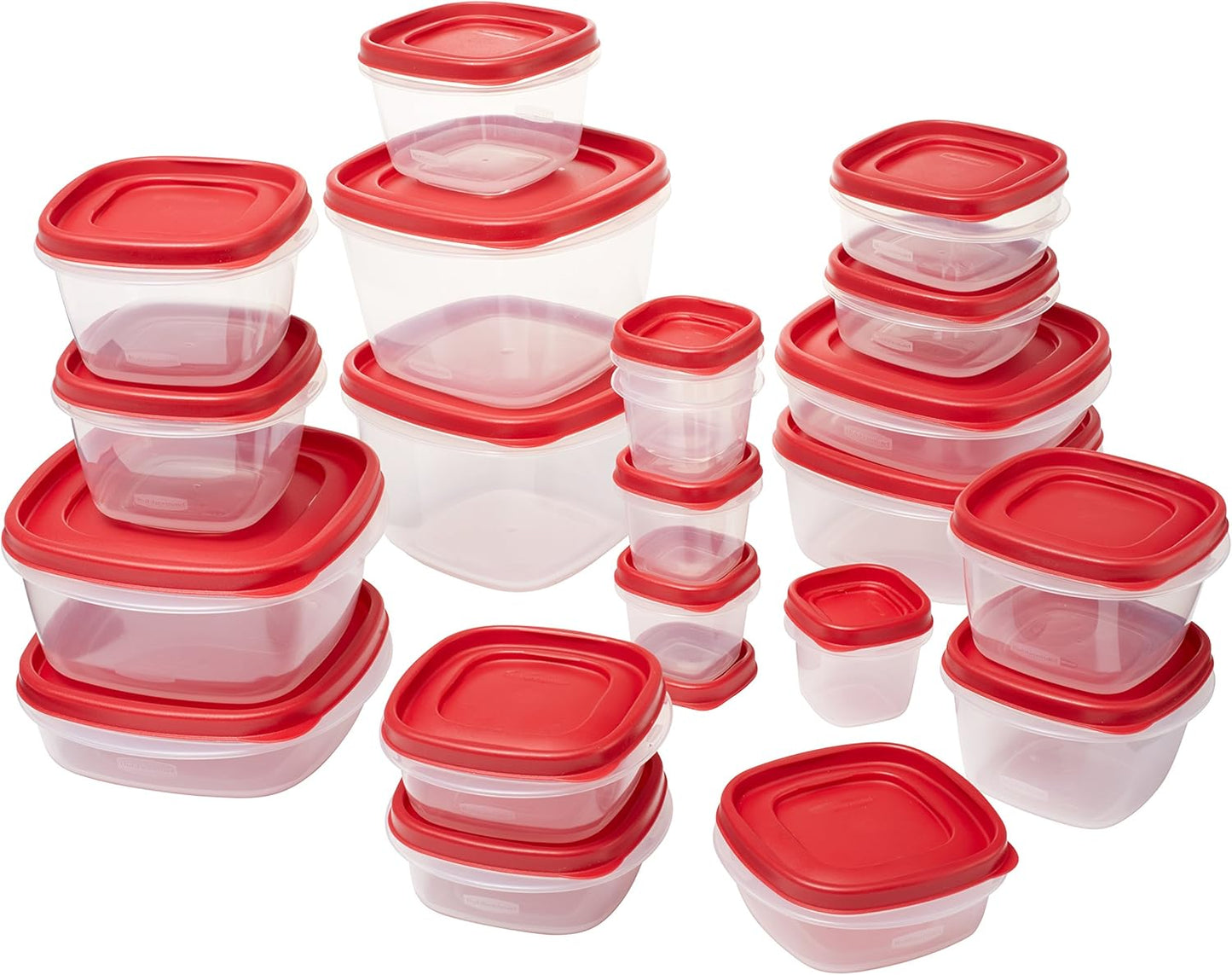 Rubbermaid Easy Find Lids | 42-Piece Food Storage Container Set in Racer Red - Organized & Durable