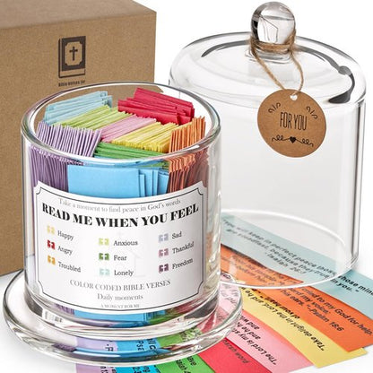 Bible Verse Jar - 200 Upgraded Scripture Verses | Inspirational Christian Gifts for Women
