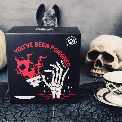 You've Been Poisoned Tea Cup and Saucer Set - Witchy Gifts, Goth Gifts For Women, Spooky - Funny Gifts For Women, Female Friend Gift Ideas, Funny Mug