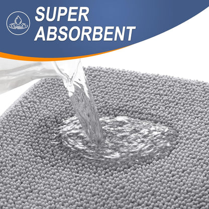 OLANLY Thick Memory Foam Bath Mat Rug - Extra Soft, Non-Slip, Quick Dry | 30x20 Grey Bathroom Accessory