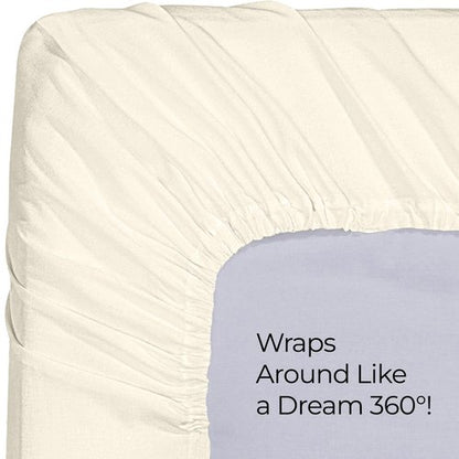 Utopia Bedding Queen Fitted Sheet - Bottom Sheet - Deep Pocket - Soft Microfiber - Shrinkage and Fade Resistant - Easy Care -1 Fitted Sheet Only (Ivory)