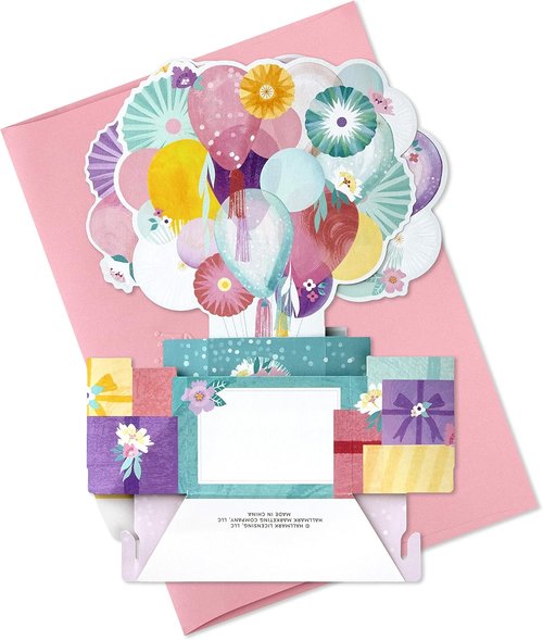 Hallmark Pop-Up Birthday Card - Beautiful Flower Balloons Design for Women | Unique Gift Idea