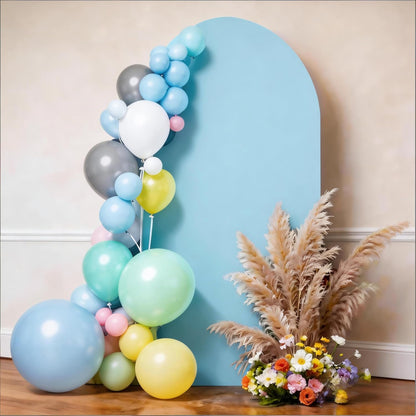 Skiennix 7.2 FT Light Blue Arch Backdrop Cover - Fitted Spandex for Weddings & Events