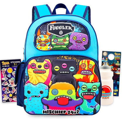 Fuggler Kids Backpack Bundle – 16-Inch School Bag with Water Bottle & Stickers