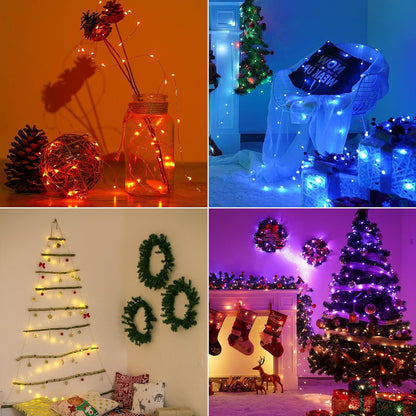 StarryEver Fairy Lights - 33ft 100LED Color Changing String Lights | Battery Operated, Waterproof, Remote Timer