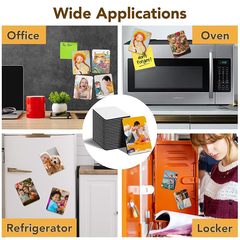 40 Pack Sublimation Magnet Blanks Set - 40 Rubber Pads + 40 DIY Magnets, Personalize Kitchen Decor - Variation of THIS listing