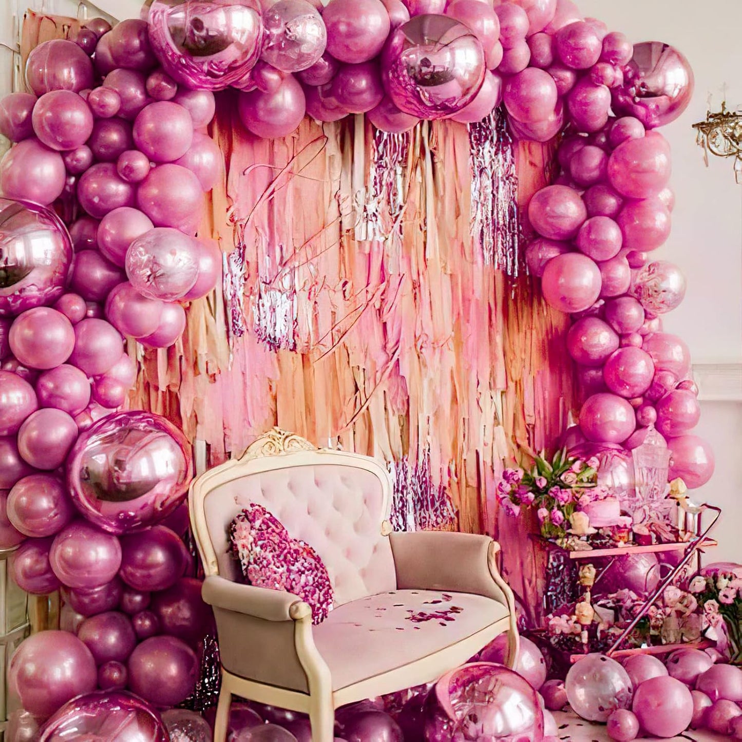 PartyWoo Metallic Hot Pink Balloons - 50 Pcs 12 Inch Latex Helium Balloons for Celebrations