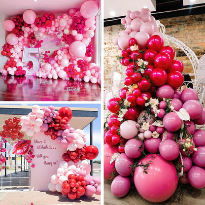 PartyWoo Pink Balloon Garland - 100 Pcs in Various Sizes | Perfect for Party & Birthday Decorations