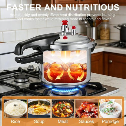DOITOOL Aluminum Pressure Cooker - 2 Liters | Fast Cooking & Even Heat Distribution with Safety Valves