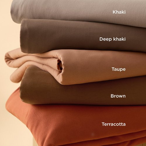 Bedsure Khaki California King Duvet Cover - Prewashed Cotton-Like Extra Soft Bedding Set, Includes 1 Cal King Duvet Cover 104x98 Inches with Zipper Closure & 2 Pillow Shams, Comforter Not Included