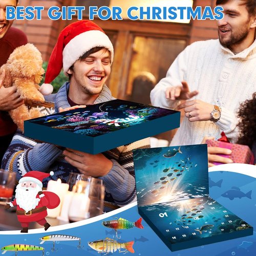 Fishing Advent Calendar - 24-Day Countdown with Lures & Tackle Set | Perfect Gift for Dads & Young Anglers
