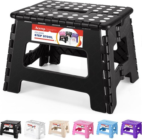 ACSTEP Folding Step Stool - Sturdy 9-Inch Collapsible Design | Non-Slip, Lightweight for Kids & Adults, 300 lbs Capacity