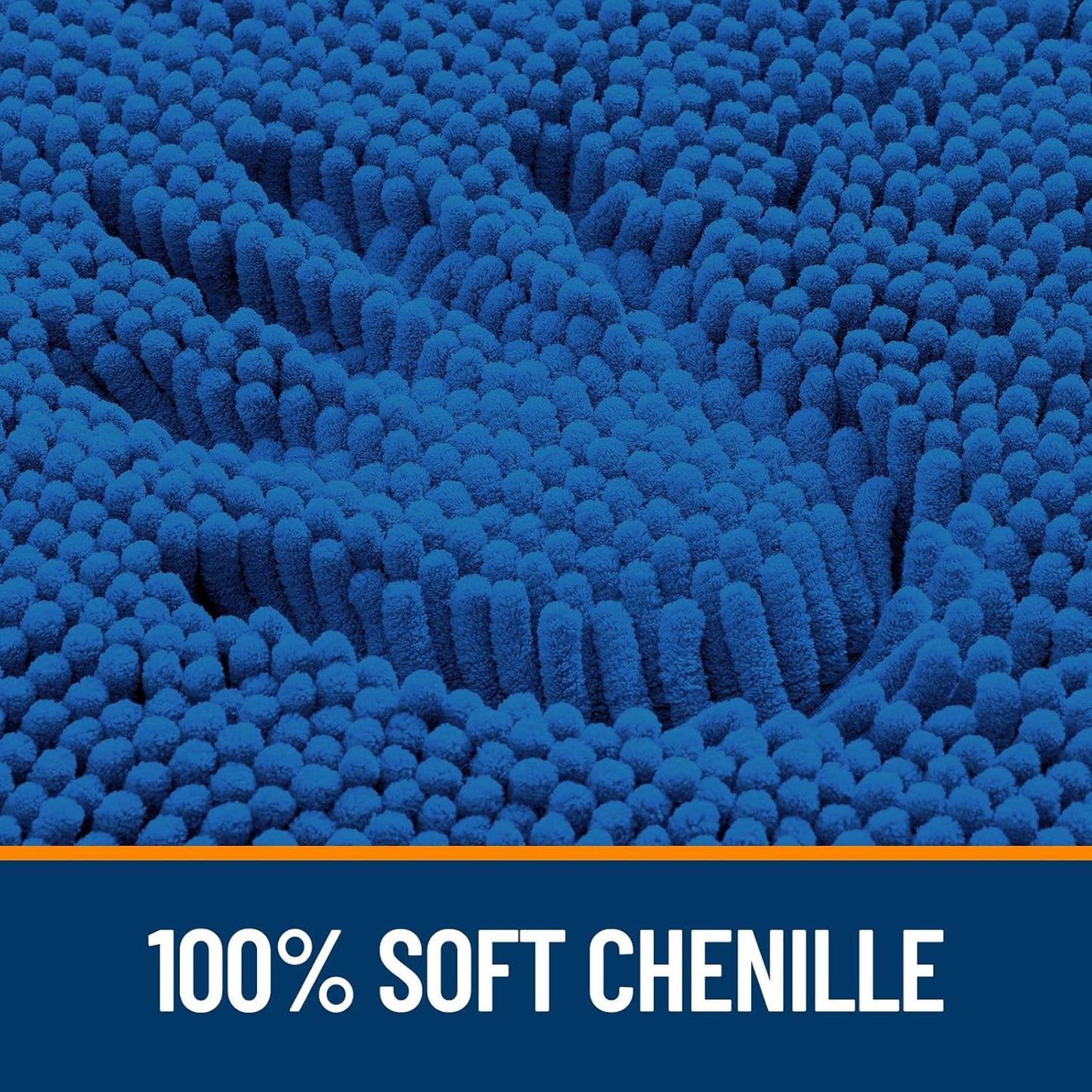OLANLY Small Bathroom Rugs - Soft Absorbent Chenille Bath Mats | Quick Dry, Machine Washable, Deep Navy Blue 24x16