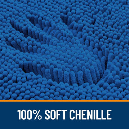 OLANLY Small Bathroom Rugs - Soft Absorbent Chenille Bath Mats | Quick Dry, Machine Washable, Deep Navy Blue 24x16