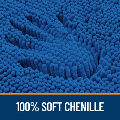 OLANLY Bathroom Rugs 36x24, Extra Soft Absorbent Chenille Bath Rugs, Rubber Backing Quick Dry, Machine Washable Bath Mats for Bathroom Floor, Tub and Shower, Home Decor Accessories, Deep Navy Blue