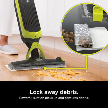 Shark VACMOP Cordless Hard Floor Vacuum Mop - Includes 2 Disposable Pads & 12oz Solution | Charcoal Gray