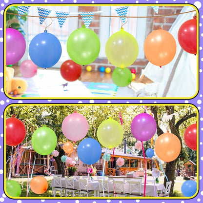 Punch Balloons - 48pcs Neon Party Favors for Kids | Fun Carnival Bounce Balloons with Rubber Bands