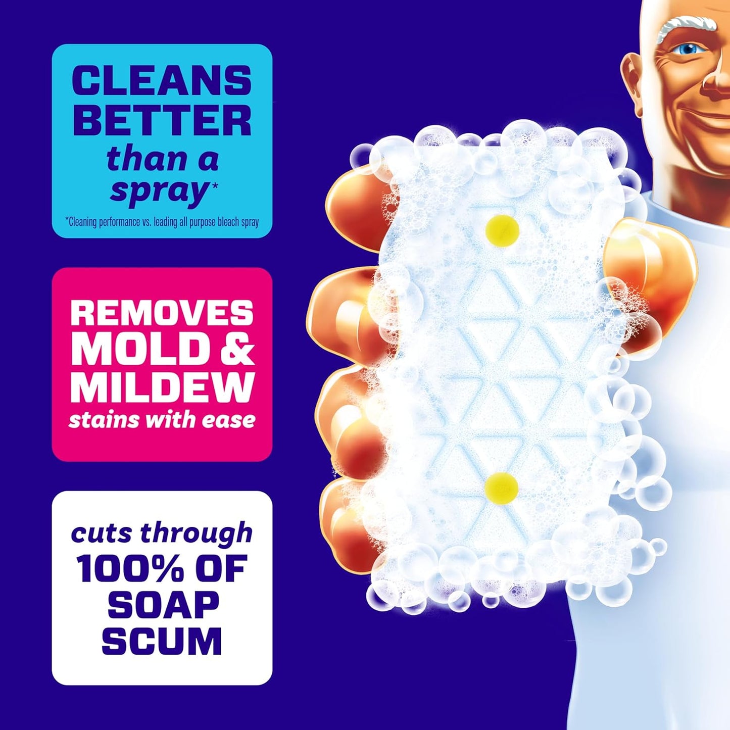 Mr. Clean Magic Eraser Sponge - Powerful Bathroom Cleaner with Lemon Scent | 5 Count Pack