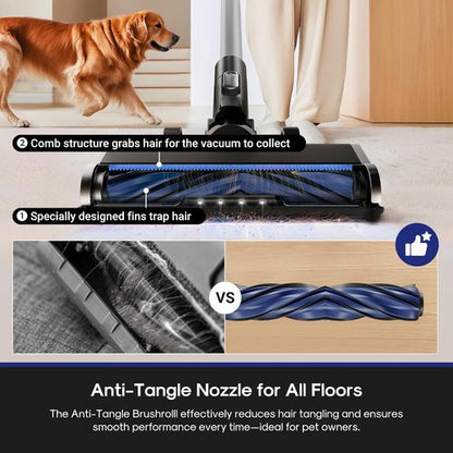 Eureka Cordless Vacuum Cleaner - Lightweight Rechargeable Stick for Carpet & Pet Hair - Black NEC451BL