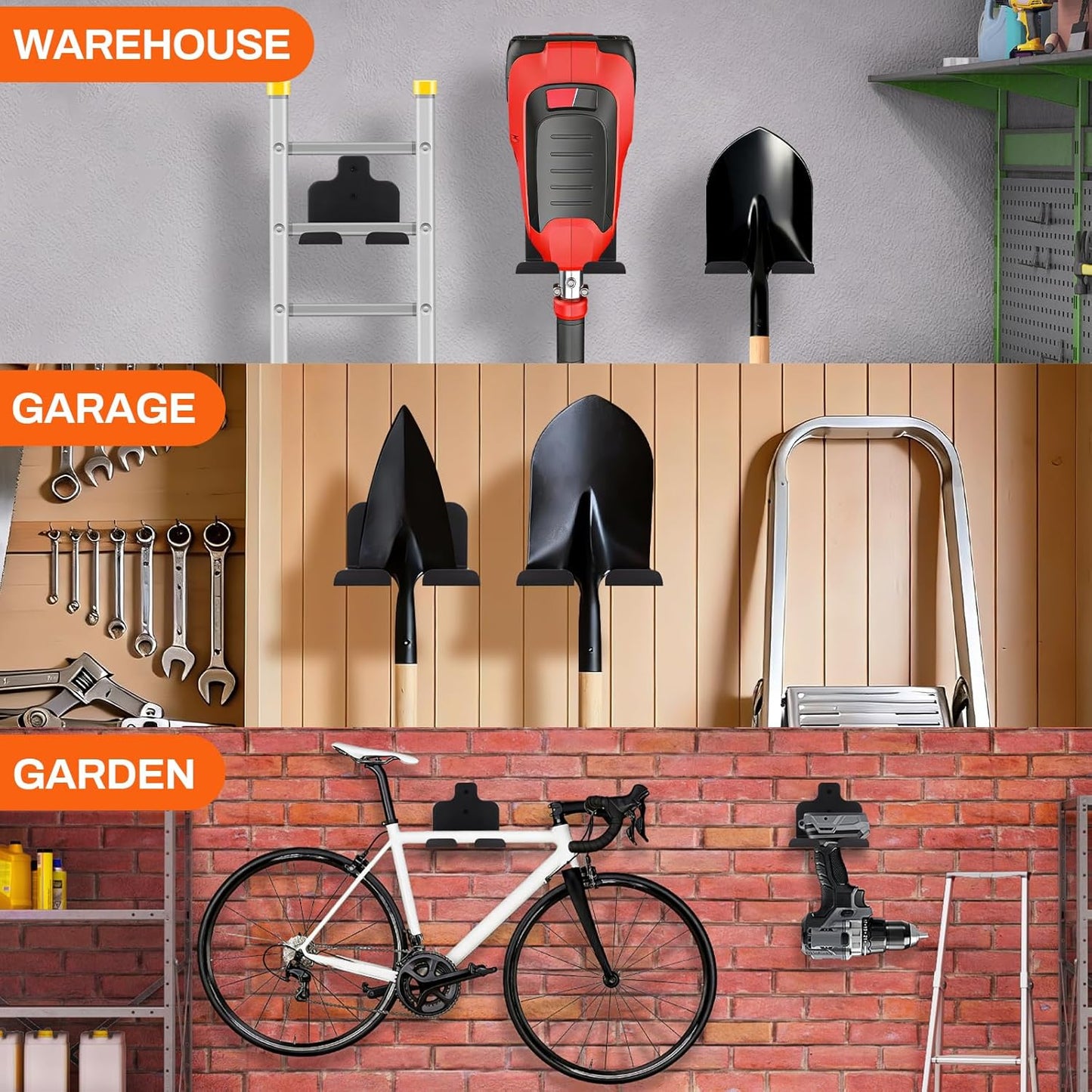 Weedeater Wall-Mounted Hanger - Garden Tool Holder for Weed Whackers & Trimmers | 1 Pack