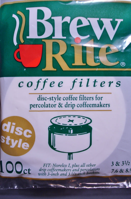 Disc Coffee Filter 3.5 and 3 Percolator Full Case 1,200 Count Ct Brew Rite