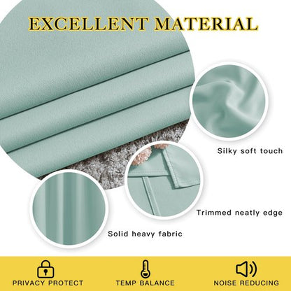 NICETOWN Blackout Curtains for Bedroom - Window Treatment Energy Saving Thermal Insulated Solid Grommet Blackout Drapes for Living Room (Aqua Blue, 1 Pair, 66 by 84-Inch)