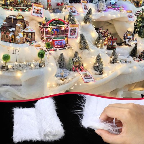 Drydiet Christmas Fake Snow Blanket - Fuzzy Faux Fur for Holiday Decor | 2.6 x 7.9 ft White Snow Decoration