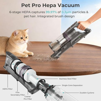 CANDY Cordless Vacuum Cleaner - Strong Suction, Lightweight & Removable Battery | 45 Mins Runtime for Home Use