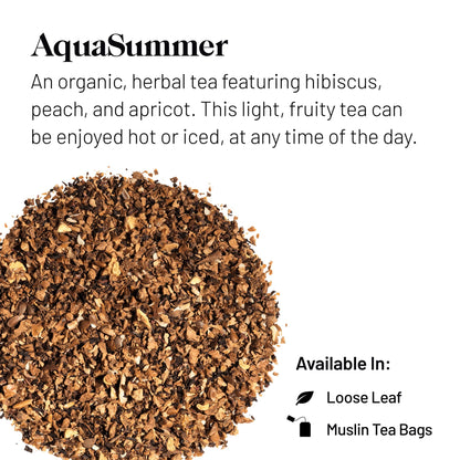 Kusmi Tea - AquaSummer - Organic Blend of Hibiscus, Apple, Apricot & Peach - Caffeine Free Herbal Tea - Enjoy Hot or Iced - Loose Leaf Tea - Tin Box of 3.5 oz - Quantity for about 50 cups