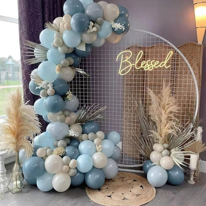 PartyWoo Dusty Blue Balloons - 155-Piece Boho Balloon Arch Kit | 18", 12", 10", 5" Sizes for Celebrations