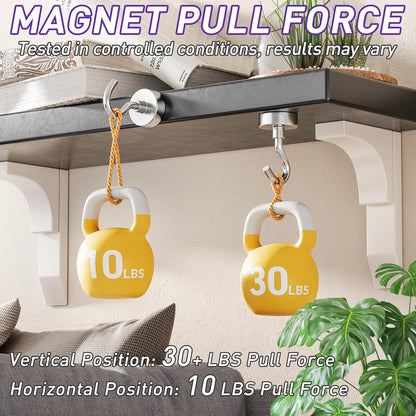 Skiennix 12 Pack Magnetic Hooks - Heavy Duty 30lbs+ for Cruise Cabins & Kitchen | Versatile Metal Hooks
