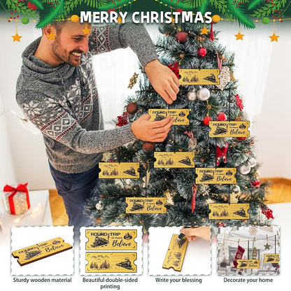 72 Pcs Polar Express Wooden Ticket Ornaments - Variation of THIS listing: 72+Ticket Ornaments - A