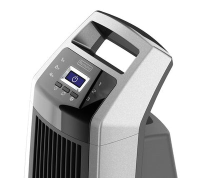 Lasko High Velocity Oscillating Tower Fan for Bedroom, Garage, Basement, and Gym with Remote Control, Timer, 3 Powerful Speeds, 35" Silver/Black, U35115