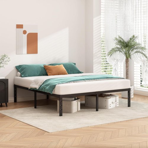 HLIPHA Metal Platform Bed Frame - 16 Inch Tall Full Size with Heavy Duty Support Slats | Easy Assembly, Black