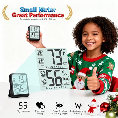 Antonki Digital Room Thermometer - Indoor Hygrometer with Max/Min Record Monitor | Battery Included