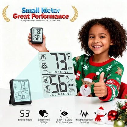 Antonki Digital Room Thermometer - Indoor Hygrometer with Max/Min Record Monitor | Battery Included