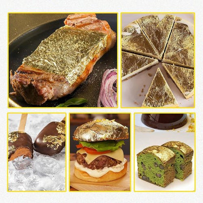 Edible Gold Leaf Sheets by [Brand Name] - 1.7 x 1.7 in | Pack of 10 for Cakes, Desserts, Crafts & More