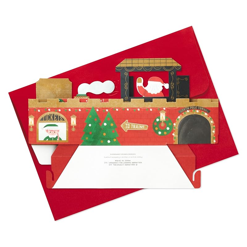 Hallmark Christmas Train Pop-Up Card with Sound – Moves and Deck the Halls