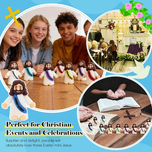 Little Jesus Figurines - 100 Pack Pocket-Sized Religious Gifts | Perfect for Baptism, Easter & Church Events