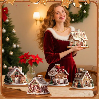 Chunful Gingerbread House Decorations - 5 Pcs Christmas Centerpiece for Festive Home Decor