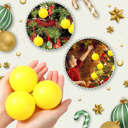 36 Pcs Christmas Ball Ornaments 2.4in Yellow Matte Plastic Balls for Xmas Tree