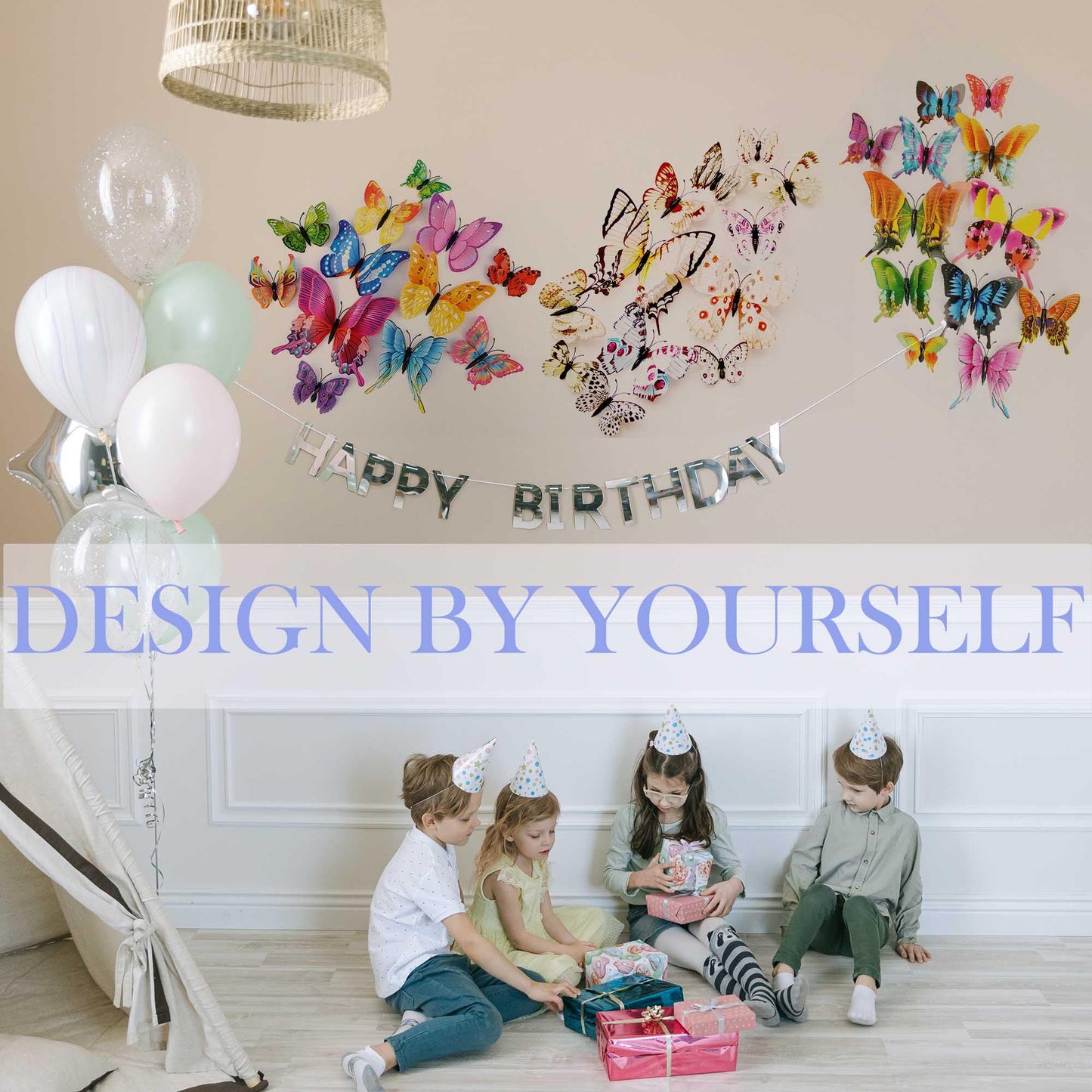 OPSEAM Butterfly Wall Decor 24/48 PCS, 3D Butterflies Stickers for Party Decorations with Magnets (White, 24)