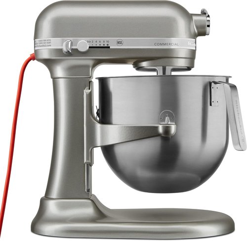 KitchenAid 8-Quart Commercial Countertop Mixer - 10-Speed Gear-Driven in Contour Silver