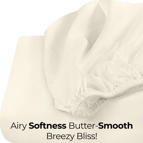 Utopia Bedding Queen Fitted Sheet - Bottom Sheet - Deep Pocket - Soft Microfiber - Shrinkage and Fade Resistant - Easy Care -1 Fitted Sheet Only (Ivory)