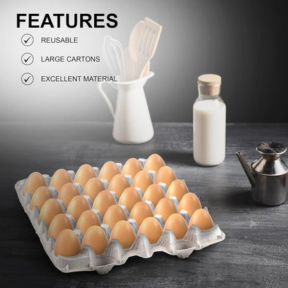 MT Products Egg Cartons - Durable Pulp Fiber Holds 30 Eggs | Pack of 15 - Made in the USA