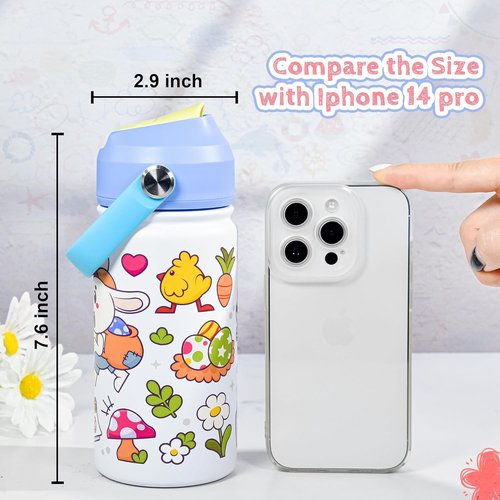 AGH 12oz Stainless Steel Kids Water Bottle - Double Insulated Sports Bottle for Travel | Mushroom Color