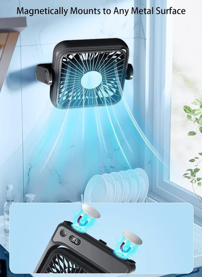DRIFWIN Magnetic Cruise Approved Fan, 5000mAh Ultra-Slim Travel Fan Rechargeable, 4-Speed, Hook Design, Portable Fan for Cruise Ship Cabin, Bedroom Sleeping, Camping, Travel & Cruise Essentials 2026