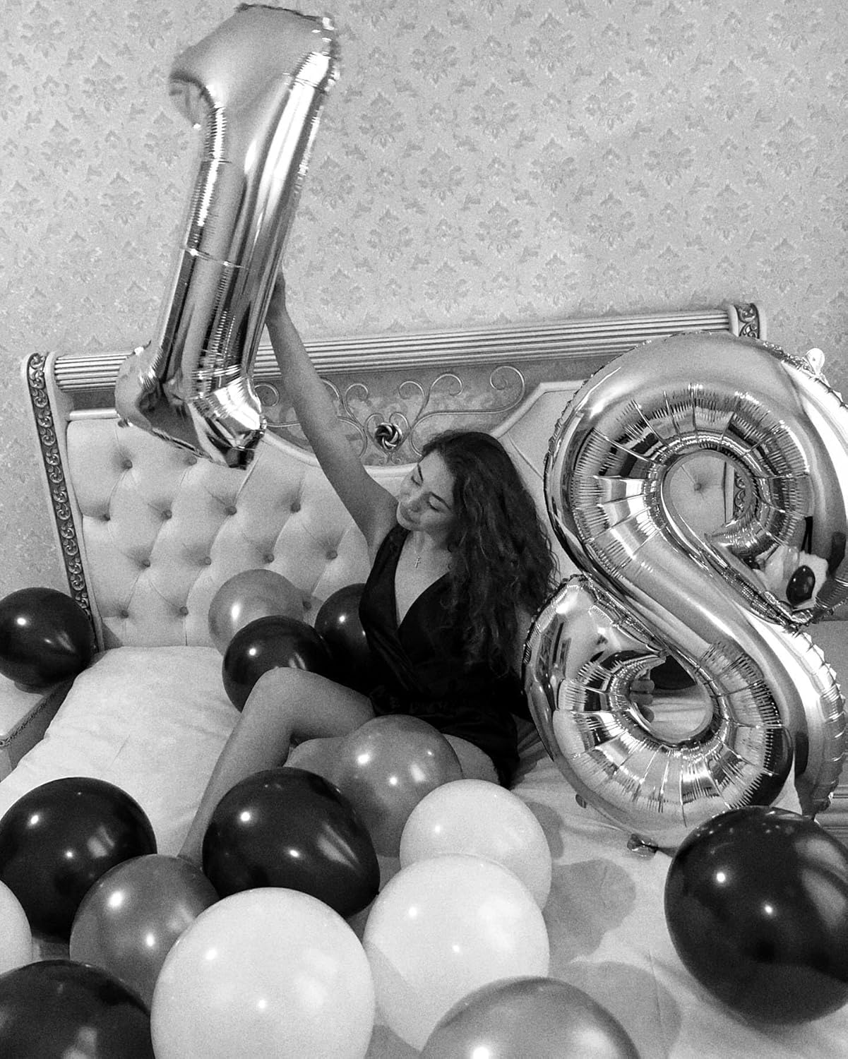 Silver Number 1 Balloon - 40 Inch Shiny Silver Birthday Decoration for Baby Boy/Girl