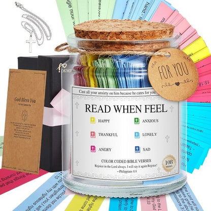 Bible Verse Jar - Inspirational Emotions & Feelings | Perfect Christian Gift for Her & Him